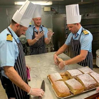 The ship's chefs bake up a storm for NHS workers